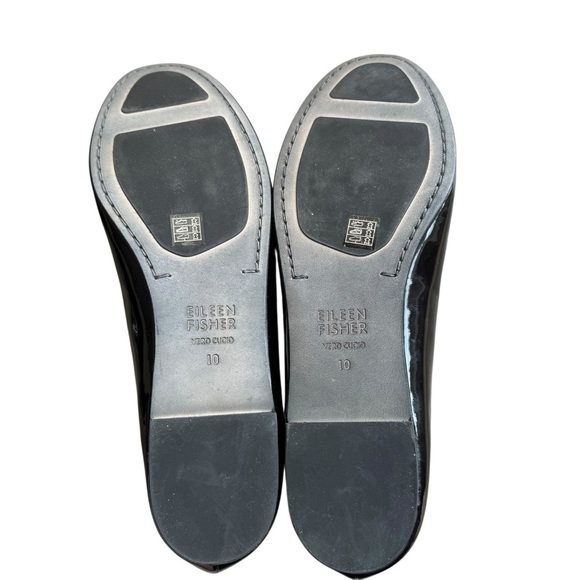 Eileen Fisher - Patent Leather Ballet Flats Black Size 10 - Picture 8 of 9